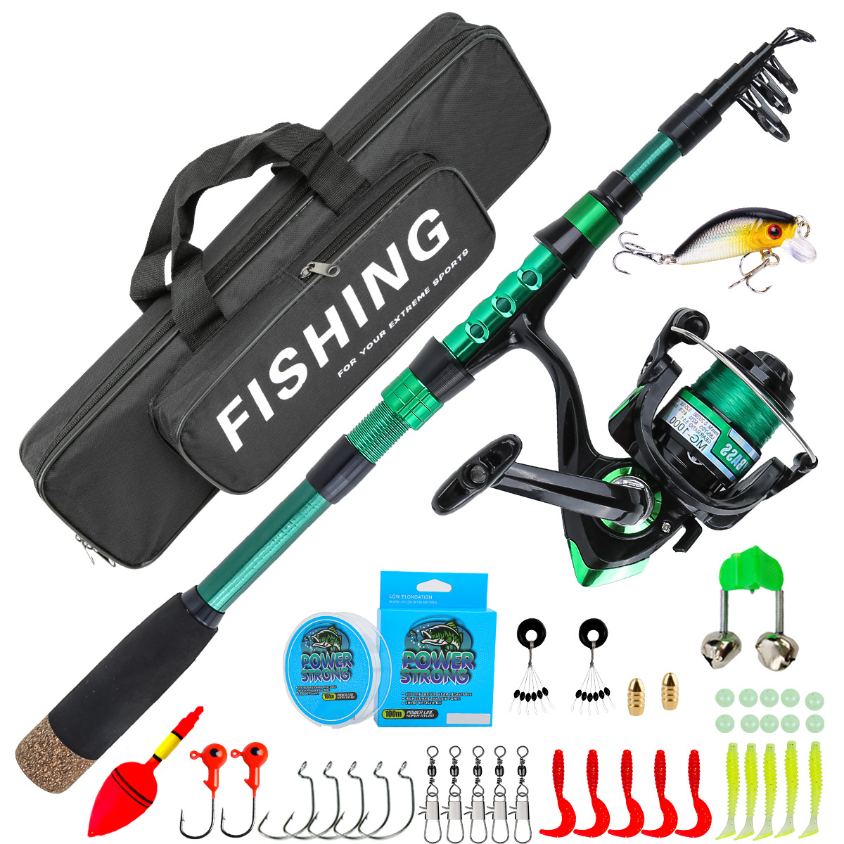 Fishing Line Box - طقم صيد كامل من ألياف الكربون
